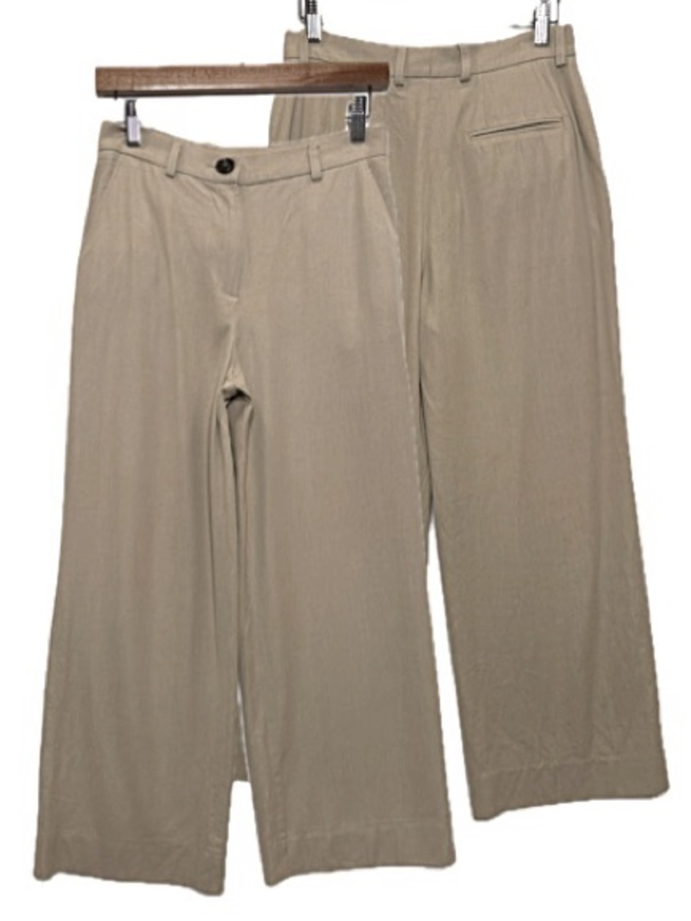 Falconeri Viscose Wool Stretch Cropped Wide Leg Trouser Pant Size Small Mid Rise